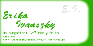 erika ivanszky business card